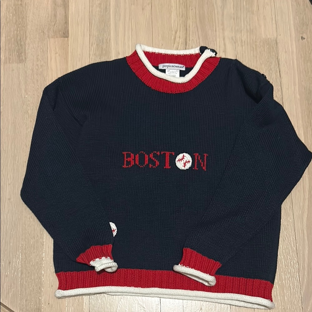 Majestic Boston Kids Sweater - Navy and Red